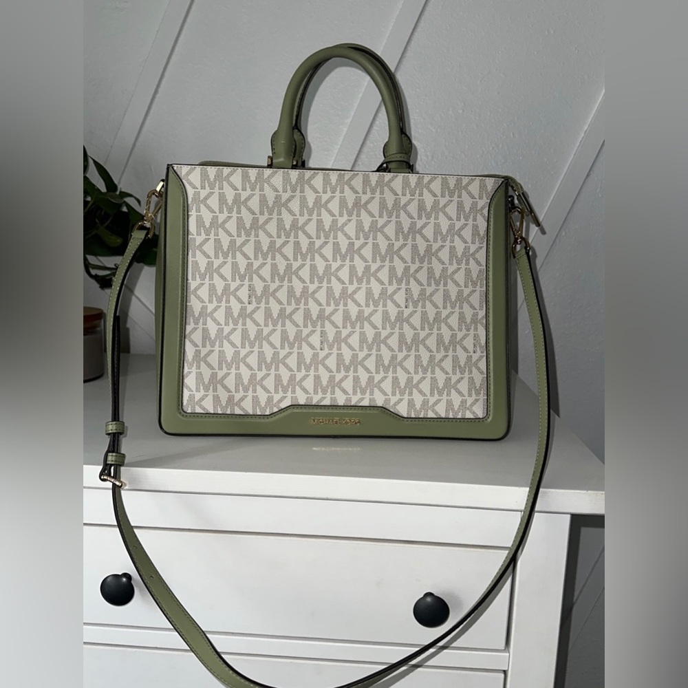 Michael Kors tote purse safe green
